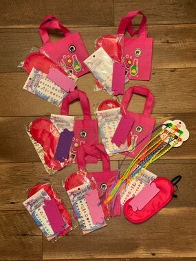 Girls Spa Day Gift Pack Set | Sleep Mask Nail Stickers Rainbow Hair Clips Totes